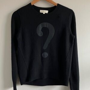 Lisa Todd 100% cashmere black crew neck sweater Question Mark Design size XS
